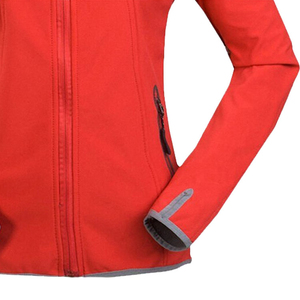 Women's High Quality Premium Red Hooded Fleece <b>Jacket</b> Full Sleeve Windproof Zipper Closure Autumn Wear Quick Dry - Product Image 3