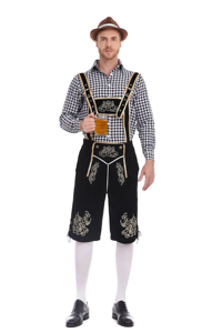 Pantalones Cortos Bordados Transpirables con Frente Sólido, Ropa para el Festival Oktoberfest, Estilo Tradicional Bávaro, Lederhosen para Hombre - Product Image 3
