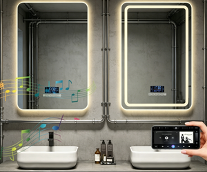 Smart LED Wooden Bathroom <b>Mirror</b> Wall-Mounted Touch Screen Vanity <b>Mirror</b> Illuminated <b>Makeup</b> Display Modern Design for Hotel Use - Product Image 6