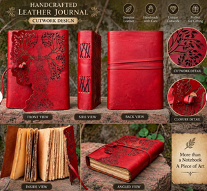 <b>Mother</b> Earth Leather Journal: Handmade Spell <b>Book</b> with Deckle Edge Paper - Product Image 4
