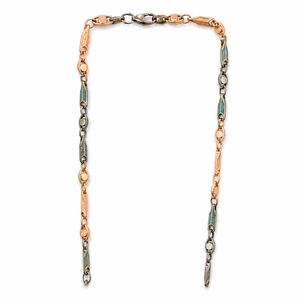 Collier chaîne à maillons en argent sterling 925 Namivaa VMS238 avec émail multicolore, style minimaliste moderne, pour homme, usage quotidien, finition polie. - Product Image 2
