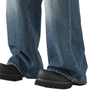 Jeans de mezclilla anchos de moda para hombre, estilo vintage, lavados, de calidad premium, suministro al por mayor, corte holgado, lavado ácido, de diseñador - Product Image 5