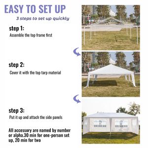 Gazebo per feste all'aperto 10x20 FT resistente, per matrimoni e campeggio - Product Image 4
