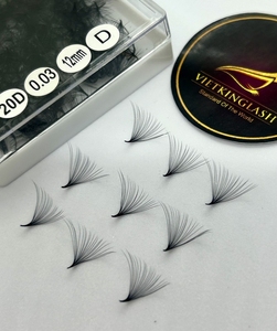 Pestañas Postizas Mega Volumen Hechas a Mano, 20D, Suaves, Base Puntiaguda de PBT Coreano, Longitud 9-24mm, Tarjeta Trasera Personalizada - Product Image 6