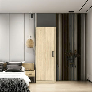 Armario de Dormitorio Moderno de Roble FURNIZONE, de Una Puerta, Delgado, Ahorra Espacio, Organizador de Almacenamiento, Diseño Desmontable, Personalizable - Product Image 1