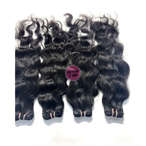 Extensiones de Cabello Remy Ondulado de Calidad Premium, de un Solo Donante, con Cutícula Alineada, Doble Trama a Máquina, de la India - Product Image 5