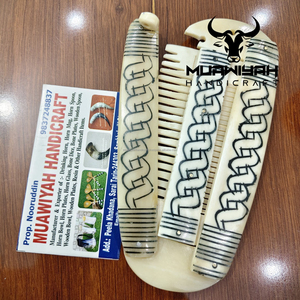 Best quality Buffalo bone Comb are premium grooming tools crafted from ethically Beard Comb Double sided comb with bone cover - Product Image 2