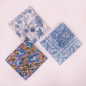 Bandana Bohème Imprimé à la Main Doux et Élégant pour Usage Quotidien, Idéal pour les Foulards de Plage Estivaux, Accessoires Unisexe pour Animaux de Compagnie, Écharpe Paisley - Product Image 1