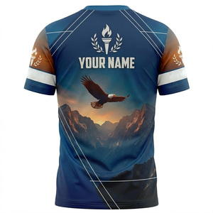 Camiseta Deportiva Sublimada para Hombre |   Camiseta Gráfica Transpirable de Poliéster |   Camiseta deportiva de manga corta con nombre de equipo personalizado y ajuste regular | - Product Image 3