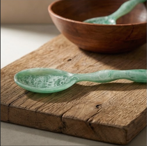 RESIN SERVING SPOON-GREEN-Luxury Gold Flatware <b>Set</b> Small <b>Ice</b> <b>Cream</b> Spoons Dessert Cutlery <b>Set</b> for Restaurant & Cafe. - Product Image 2