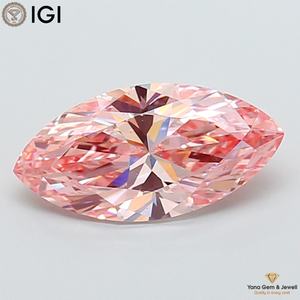 Diamant de laboratoire CVD de 6,01 carats, clarté VS2, couleur rose vif fantaisie, taille marquise, avec certificat IGI pour bague personnalisée éternelle - Product Image 1
