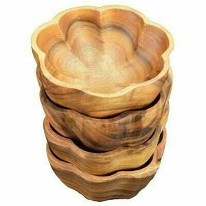 Handmade Wooden Bowl Set Natural Wood Grain Wabi Sabi Style Serving Bowls For Home Use Uncoated Crafted Bowl Collection - Product Image 2