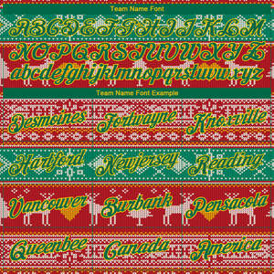 Custom Christmas Print Hooded Fleece Sweatshirt Unisex Red Green Knitted Polyester Breathable Front Pocket Team Name Number - Product Image 5