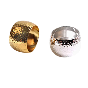 Luxury Gold Plated Metal Texture Napkin Ring for Special Occasions Festival <b>Party</b> Celebration Round Napkin Holder - Product Image 2