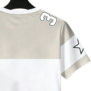 <b>Mens</b> Beige <b>White</b> Sublimation O-Neck Sports T <b>Shirt</b> <b>Short</b> <b>Sleeve</b> Breathable Quick Dry 100% Polyester 180g Regular Fit Athletic - Product Image 4