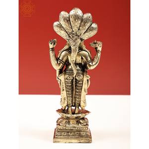 รูปปั้นทองเหลือง Bhagwan vishnu ขนาด7นิ้วทำด้วยมือ - Product Image 4