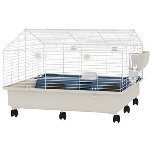 Gabbia per Piccoli Animali con Ruote 89 x 89 x 64 cm con Bottiglia d'Acqua, Mangiatoia per Fieno e Ciotola per Cibo per Conigli, Ricci e Porcellini d'India - Product Image 1