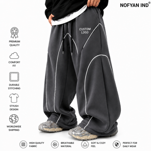 Fabricant OEM de pantalons de survêtement amples surdimensionnés en gros, fournisseur de joggers à jambes larges en coton de qualité supérieure, fabricant de haute qualité - Product Image 1