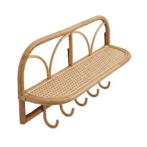 Premium Rattan Hanging Wall Shelf Children Furniture Boho <b>Floating</b> Storage Organiser Rack For Nursery Decor Wholesale - Product Image 2