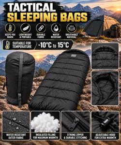 Sacs de couchage tactiques de qualité supérieure, durables, isolés, confortables, couleur unie/camouflage, fabricant en gros, conformes ISO, toutes conditions météorologiques - Product Image 4