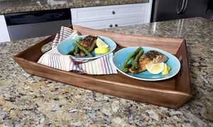 Plateau de service artisanal en bois d'acacia durable avec poignée pour la cuisine, les hôtels, les restaurants, à prix d'usine pour les achats en gros - Product Image 5