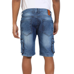 High Quality Summer Men's Denim Shorts Solid Gym Running Elastic Waist Breathable Casual Loose Fit OEM Service - Product Image 4
