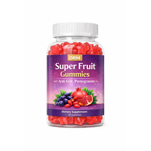 Proveedor de Origen Estadounidense que Vende Gomitas de Frutas Super Antioxidantes de Acai, Goji y Granada, 60 Unidades, Suplementos Herbales a Precio Nominal - Product Image 1