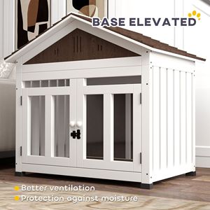 Casa para Perros de Madera de 40 Pulgadas para Perros Pequeños y Grandes, Mueble para Mascotas de Interior y Exterior con Ventilación y Piso Elevado Extraíble - Product Image 6