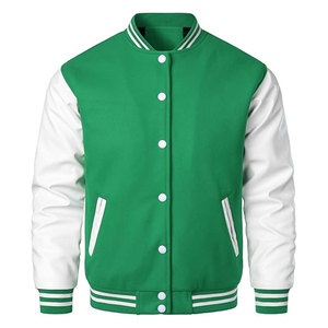 Chaqueta Varsity para Hombre, Chaqueta Letterman con Mangas de Cuero Sintético, Chaqueta de Béisbol Universitaria para Chico, Chaqueta Bomber Deportiva Clásica para Uso Casual - Product Image 4