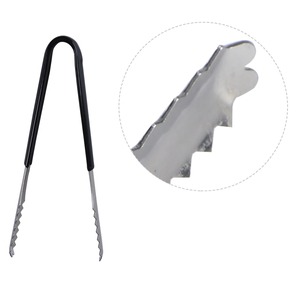 Minimalist Metal Ice Tongs Black Hammered Finish Reusable Cocktail <b>Bar</b> <b>Tools</b> - Product Image 3