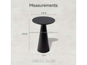 Mesa de Centro Redonda Negra Premium, Mueble Decorativo Elegante para Sala de Estar, Mesa de Pedestal de Diseño Moderno - Product Image 6