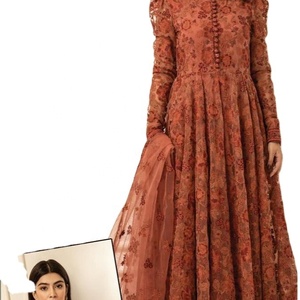 2022 Venta caliente pakistaní indio red bordada mano trabajo Formal boda Salwar traje estilo tradicional fiesta ocasiones especiales - Product Image 1