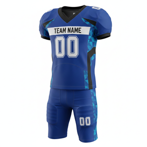 Ensemble de maillot et short de football américain personnalisé, respirant, à séchage rapide, antibactérien, anti-UV, avec position du logo sur le devant - Product Image 6