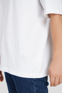 Camiseta Blanca Extra Grande Premium para Hombre, Estilo Urbano, Felpa Transpirable, Corte Holgado, Cuello Redondo, Manga Corta, Casual - Product Image 4