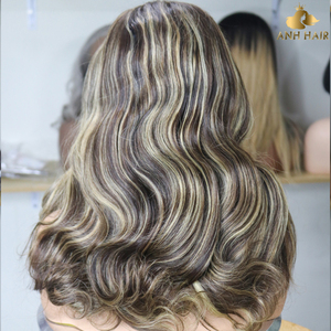 Highlight Body Wave Lace Front <b>Bob</b> <b>Wig</b> 100% Vietnamese Remy Human Hair Transparent Lace Piano Color Wholesale - Product Image 3
