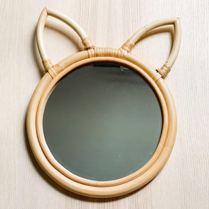กระจกหวายขนาดเล็ก รูปแมวน่ารัก สำหรับตกแต่งผนังห้องเด็ก ราคาถูกที่สุด - Product Image 1