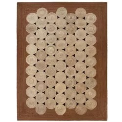 Tapis rectangulaire en jute vert à bordure festonnée, fait main, tissé naturellement, style bohème, pour salon, chambre à coucher, tapis de sol - Product Image 2