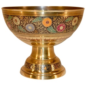 Matte Black & Gold Pedestal Bowl Handcrafted Metal Branch Centerpiece Elegant Brass <b>Twig</b> Footed Fruit Bowl <b>for</b> Hotel & Home - Product Image 3