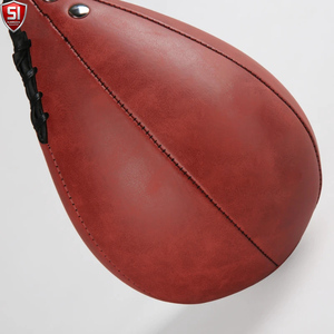 Sac de frappe réflexe en cuir PU Speed Ball noir et orange pour l'entraînement et la pratique - Product Image 4