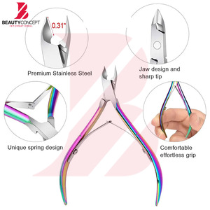 ชุดกรรไกรตัดหนังกำพร้าแบบมืออาชีพสำหรับขายส่ง สีทองเคลือบสีรุ้ง ทำจากสแตนเลส ด้ามจับตามหลักสรีรศาสตร์ ป้องกันสนิม คมกริบ - Product Image 4