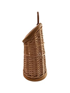 Panier rond en osier tressé à la main avec poignée, paniers de rangement écologiques faits à la main, rotin naturel, multifonctionnel moderne, fabriqué à Hanoï - Product Image 3