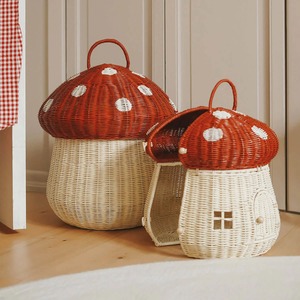 ตะกร้าใส่เห็ดสีแดงแบบเปิดครึ่ง ตะกร้าเก็บของทำมือ ขายส่ง เป็นมิตรกับสิ่งแวดล้อม ผลิตในเวียดนาม พร้อมส่ง - Product Image 4