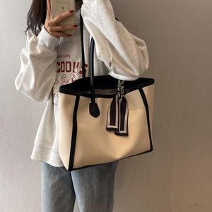 Bolso Tote de PU con Cierre, Color Sólido, Estilo Retro, para Mujer, Primavera 2025, Nueva Colección, Gran Capacidad, Bolso de Hombro Moderno de Poliéster - Product Image 6