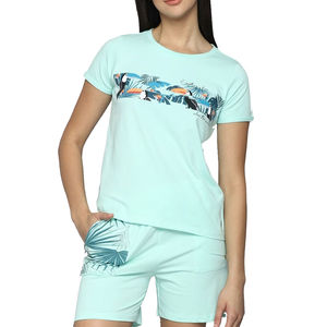 Conjuntos de Ropa de Verano para Mujer 2025, Última Tendencia, MOQ Bajo, Camiseta de Manga Corta con Cuello Redondo y Pantalones Cortos, Conjunto de 2 Piezas, Ropa Sólida para Mujer - Product Image 1