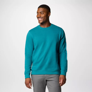 Sweat-shirt en molleton à col rond pour homme, couleur turquoise, coupe classique, manches longues, couleur unie, pull décontracté, poche, tricot en coton, hiver - Product Image 3