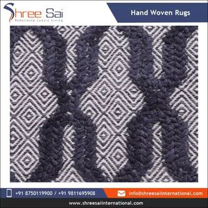 Modern Design 100% Cotton Handmade Embroidered <b>Rugs</b> Premium Quality Latex Backing Geometric Pattern for Living Room Bedrooms - Product Image 4