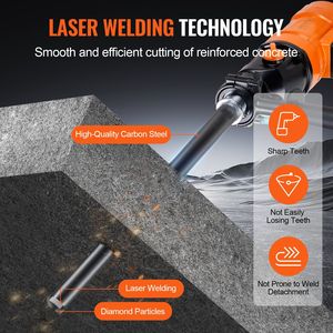 Punta diamantata a umido da 1-1/4 pollici con profondità di foratura di 14 pollici, filettatura interna 5/8-11, saldata a laser - Punte per muratura e cemento - Product Image 5