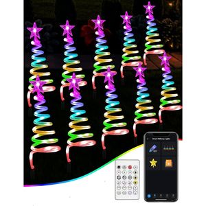 Set di 10 Luci Natalizie RGBW per Esterni con Modalità Fai-da-Te, Controllo APP, Luci a Spirale per Albero di Natale e Scenari Natalizi - Product Image 1