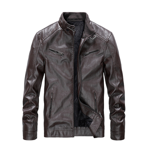 Fall <b>Winter</b> Men's Genuine <b>Leather</b> <b>Jacket</b>-Best Quality Breathable Eco-Friendly Anti-Bacterial Front Logo - Product Image 3