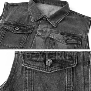 Camisa de Mezclilla sin Mangas con Cuello Camisero, Color y Talla Personalizables, Talla Grande, Transpirable, Ecológica, de Secado Rápido, 100% Algodón, para Exteriores - Product Image 6